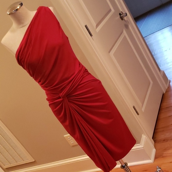 Maggy London Dresses & Skirts - Pre-loved Maggy London One-shoulder Red Dress